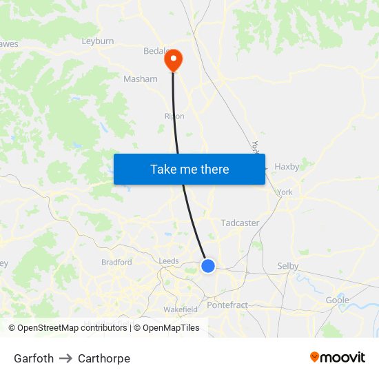 Garfoth to Carthorpe map
