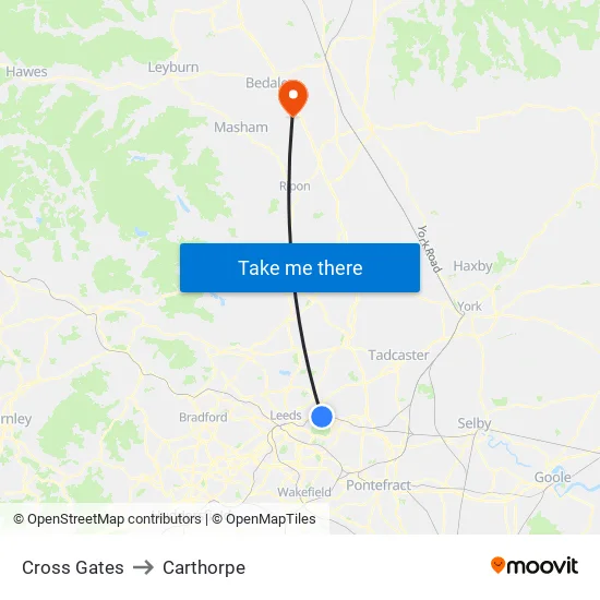Cross Gates to Carthorpe map