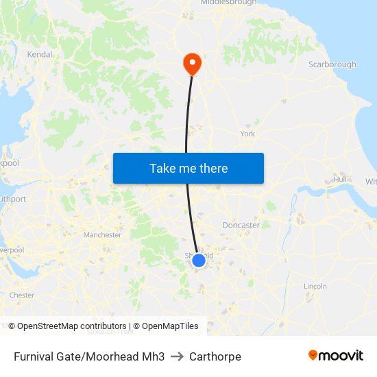 Furnival Gate/Moorhead Mh3 to Carthorpe map