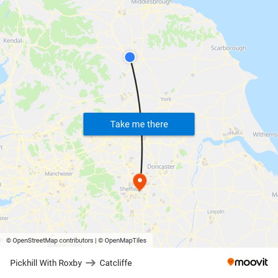 Pickhill With Roxby to Catcliffe map