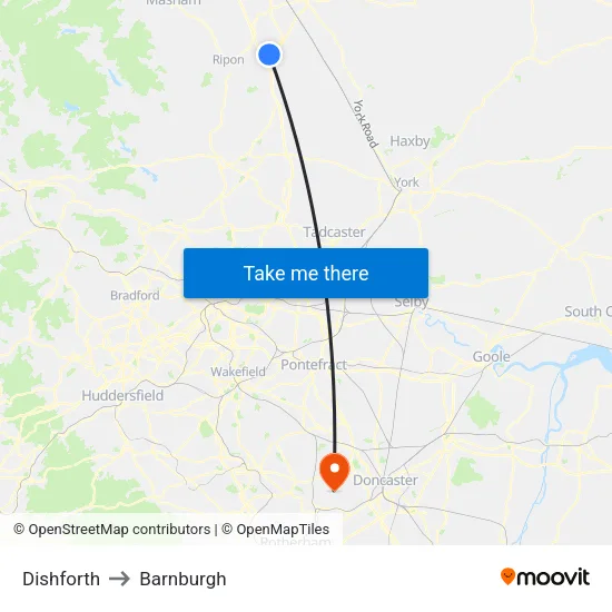 Dishforth to Barnburgh map