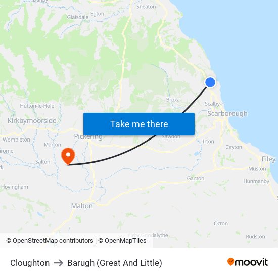 Cloughton to Barugh (Great And Little) map