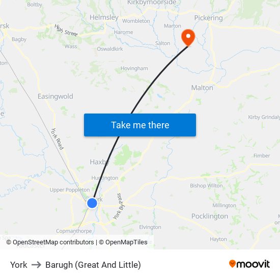 York to Barugh (Great And Little) map