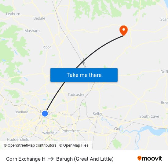 Corn Exchange H to Barugh (Great And Little) map