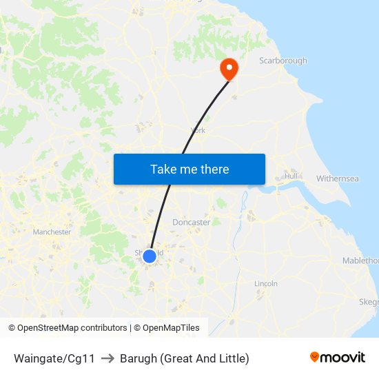 Waingate/Cg11 to Barugh (Great And Little) map