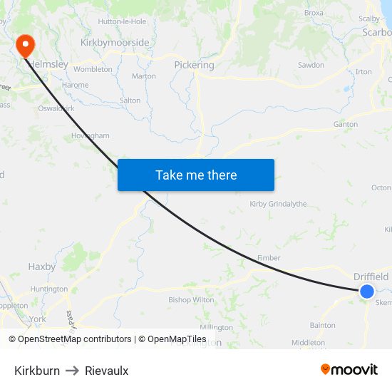 Kirkburn to Rievaulx map