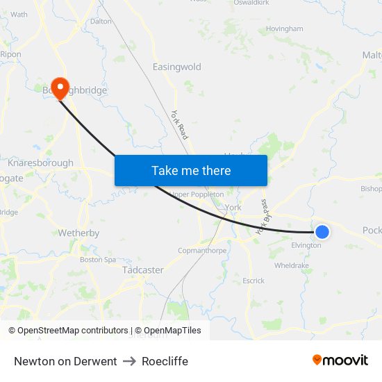 Newton on Derwent to Roecliffe map
