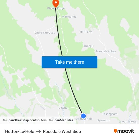 Hutton-Le-Hole to Rosedale West Side map