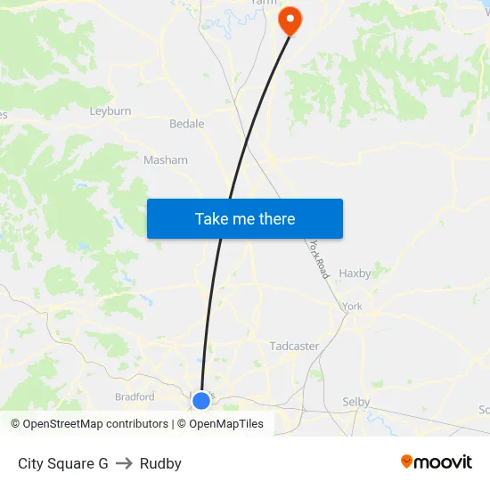 City Square G to Rudby map