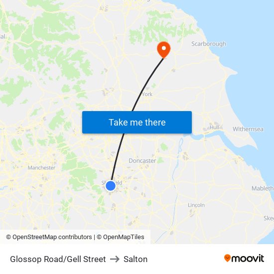 Glossop Road/Gell Street to Salton map