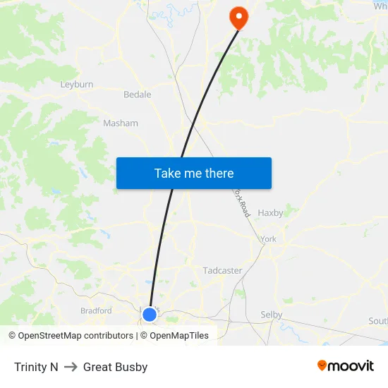 Trinity N to Great Busby map