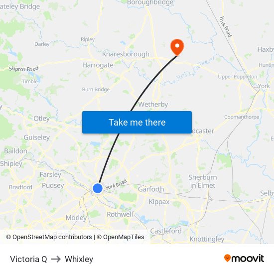 Victoria Q to Whixley map