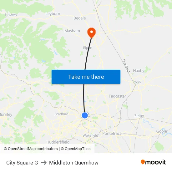 City Square G to Middleton Quernhow map