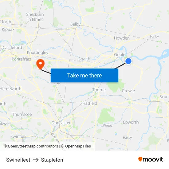 Swinefleet to Stapleton map