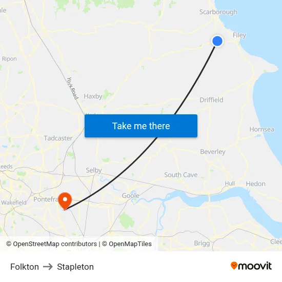 Folkton to Stapleton map