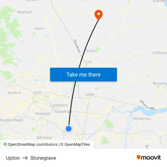 Upton to Stonegrave map
