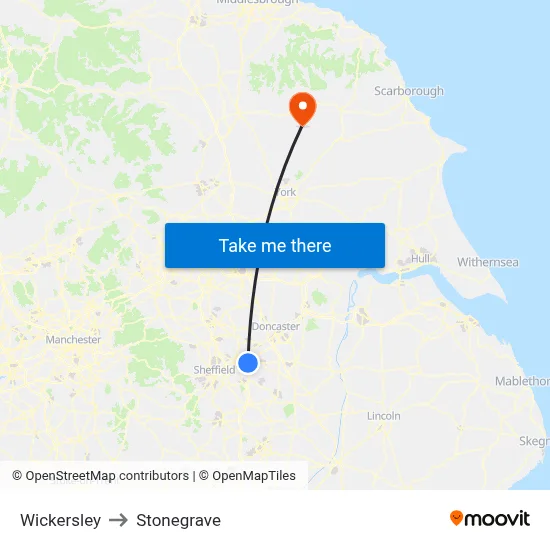 Wickersley to Stonegrave map