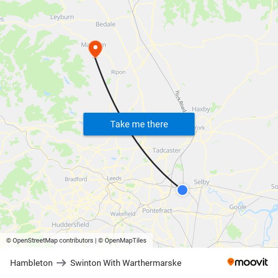 Hambleton to Swinton With Warthermarske map