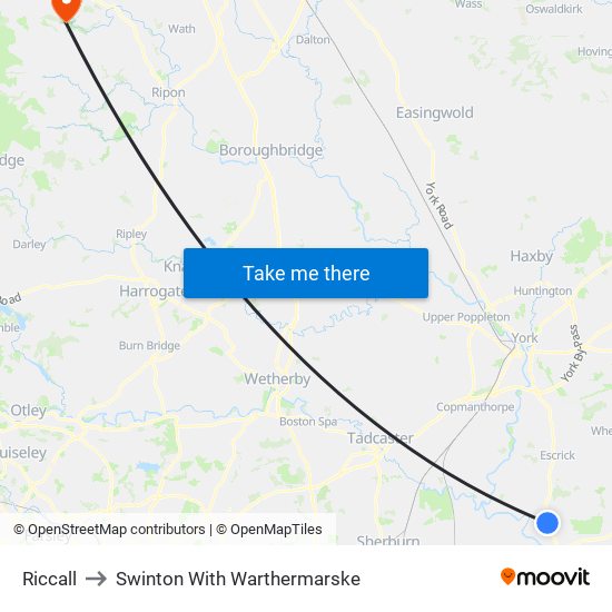 Riccall to Swinton With Warthermarske map