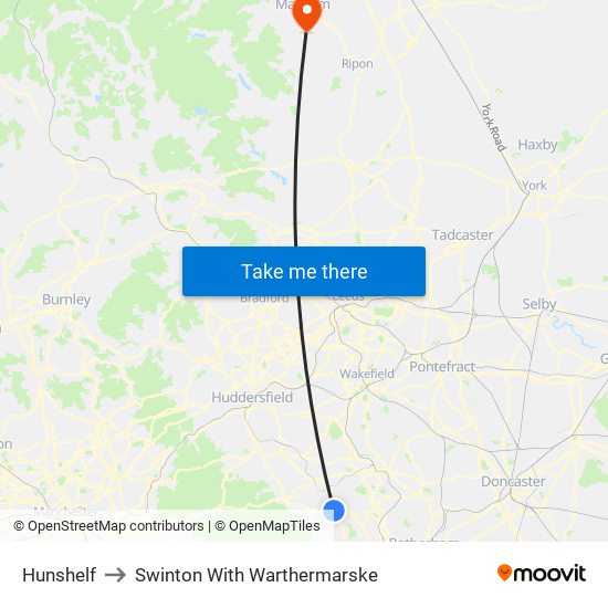 Hunshelf to Swinton With Warthermarske map