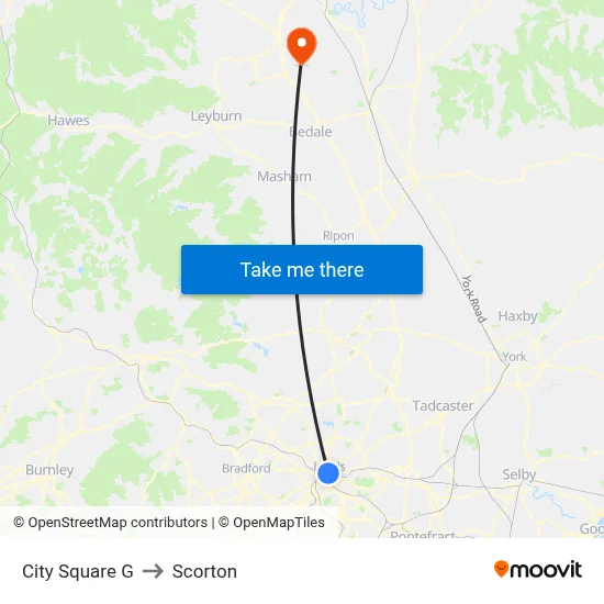 City Square G to Scorton map