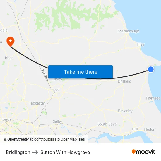 Bridlington to Sutton With Howgrave map