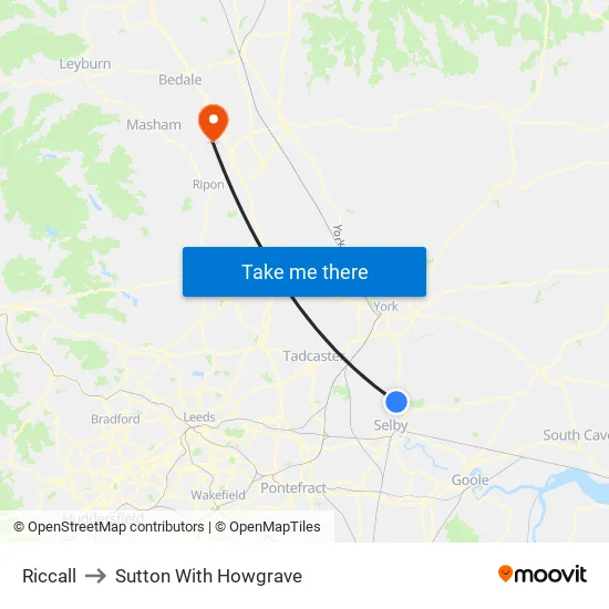 Riccall to Sutton With Howgrave map