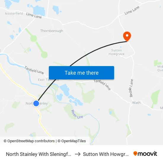 North Stainley With Sleningford to Sutton With Howgrave map