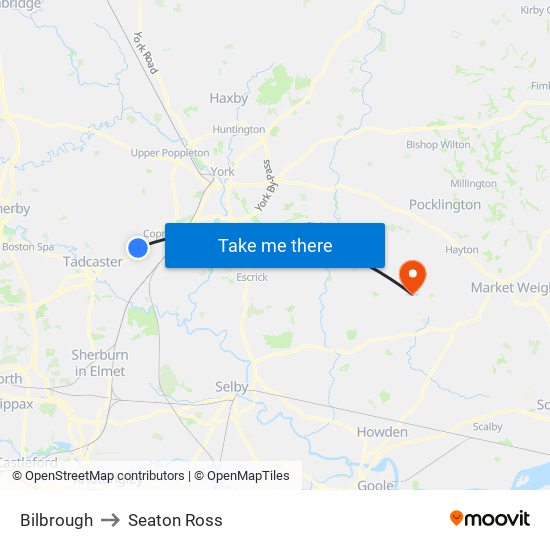 Bilbrough to Seaton Ross map