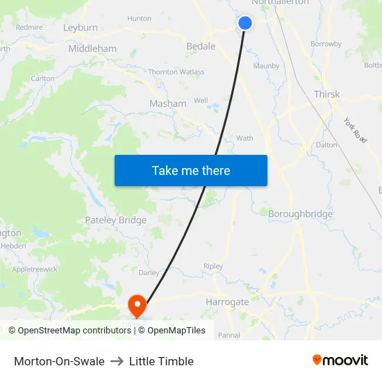 Morton-On-Swale to Little Timble map