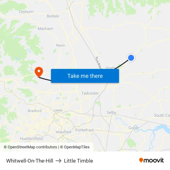 Whitwell-On-The-Hill to Little Timble map