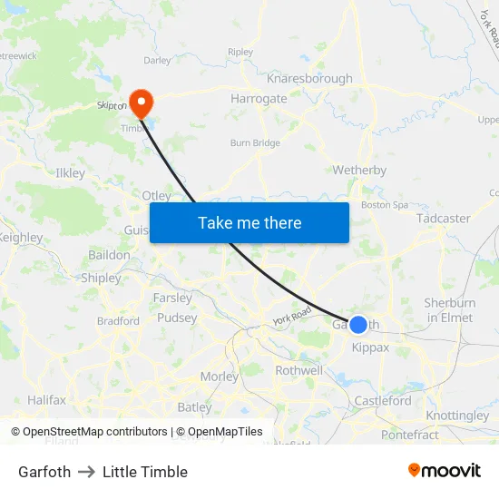 Garfoth to Little Timble map