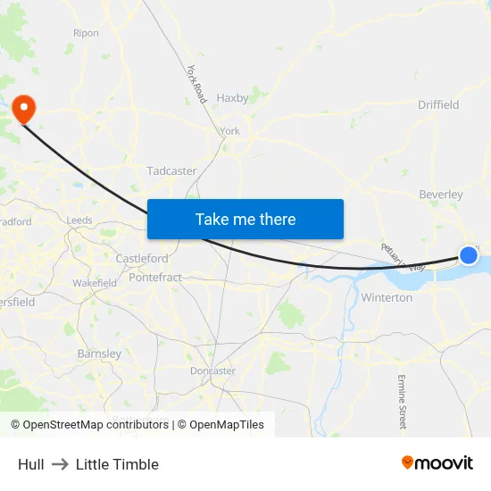 Hull to Little Timble map