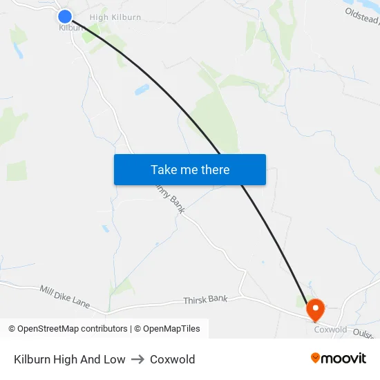 Kilburn High And Low to Coxwold map