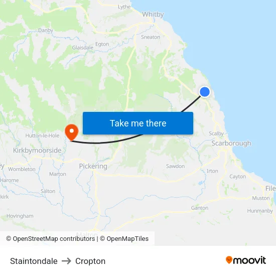 Staintondale to Cropton map
