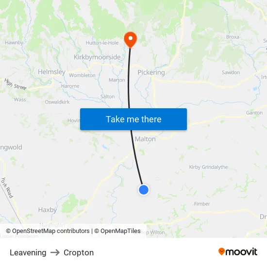 Leavening to Cropton map