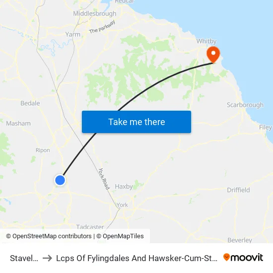 Staveley to Lcps Of Fylingdales And Hawsker-Cum-Stainsa map