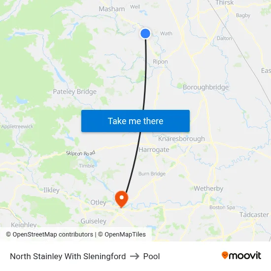 North Stainley With Sleningford to Pool map