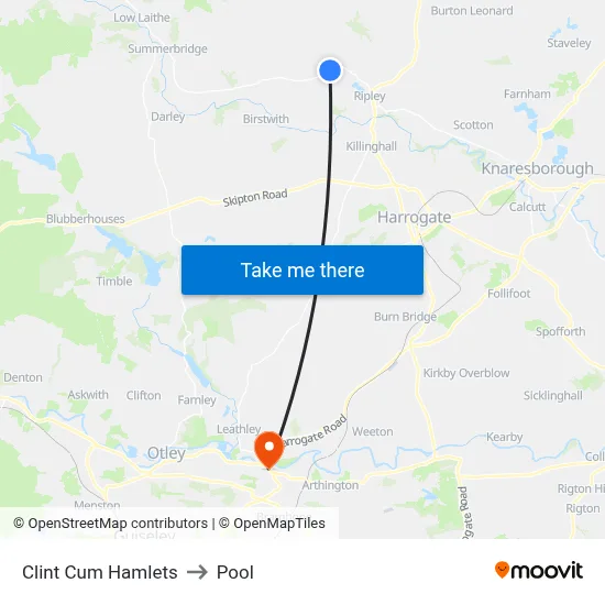 Clint Cum Hamlets to Pool map