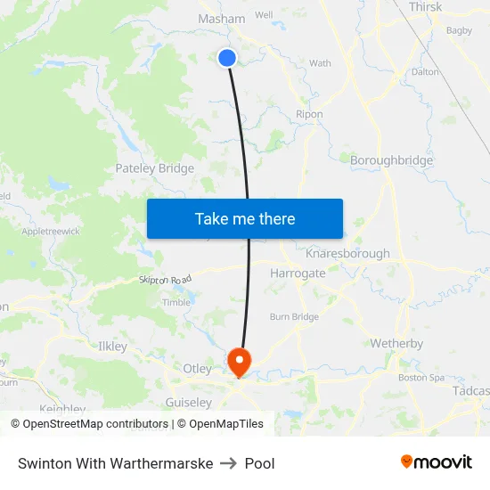 Swinton With Warthermarske to Pool map