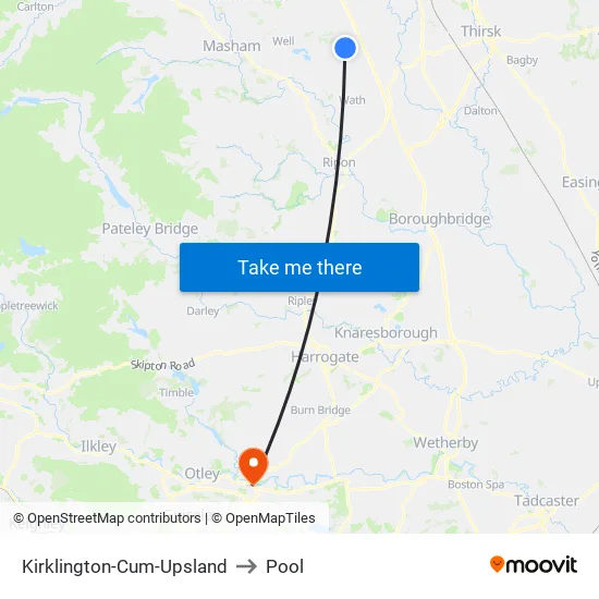 Kirklington-Cum-Upsland to Pool map