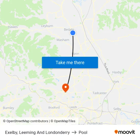 Exelby, Leeming And Londonderry to Pool map