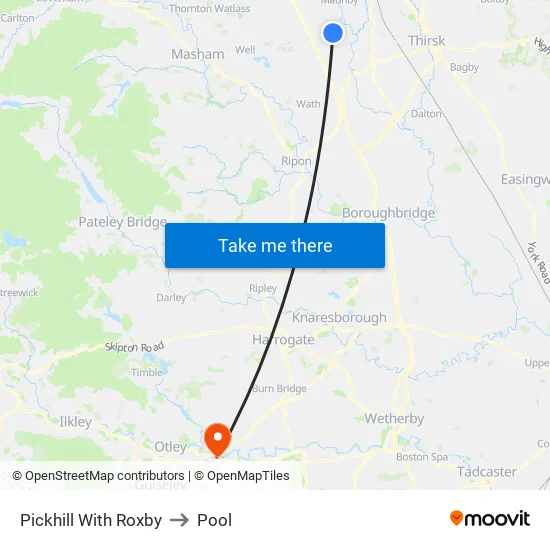 Pickhill With Roxby to Pool map