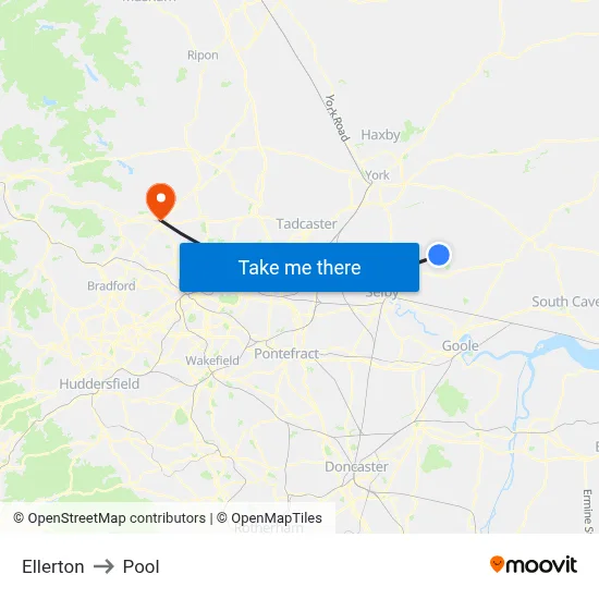 Ellerton to Pool map