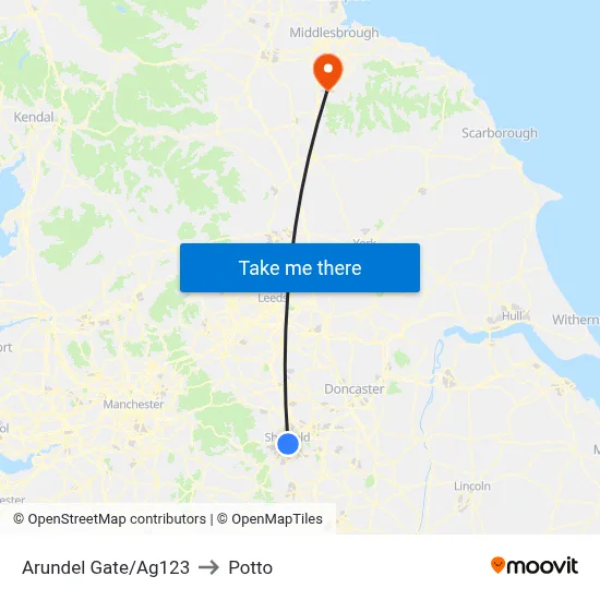Arundel Gate/Ag123 to Potto map