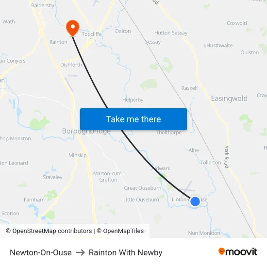 Newton-On-Ouse to Rainton With Newby map