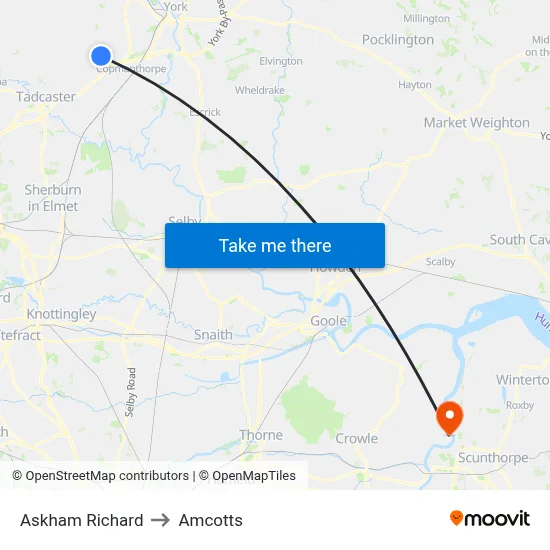 Askham Richard to Amcotts map