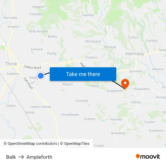 Balk to Ampleforth map