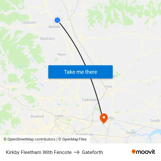 Kirkby Fleetham With Fencote to Gateforth map