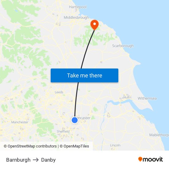 Barnburgh to Danby map